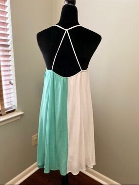 Two-Tone Mint and White Spaghetti Strap Sundress